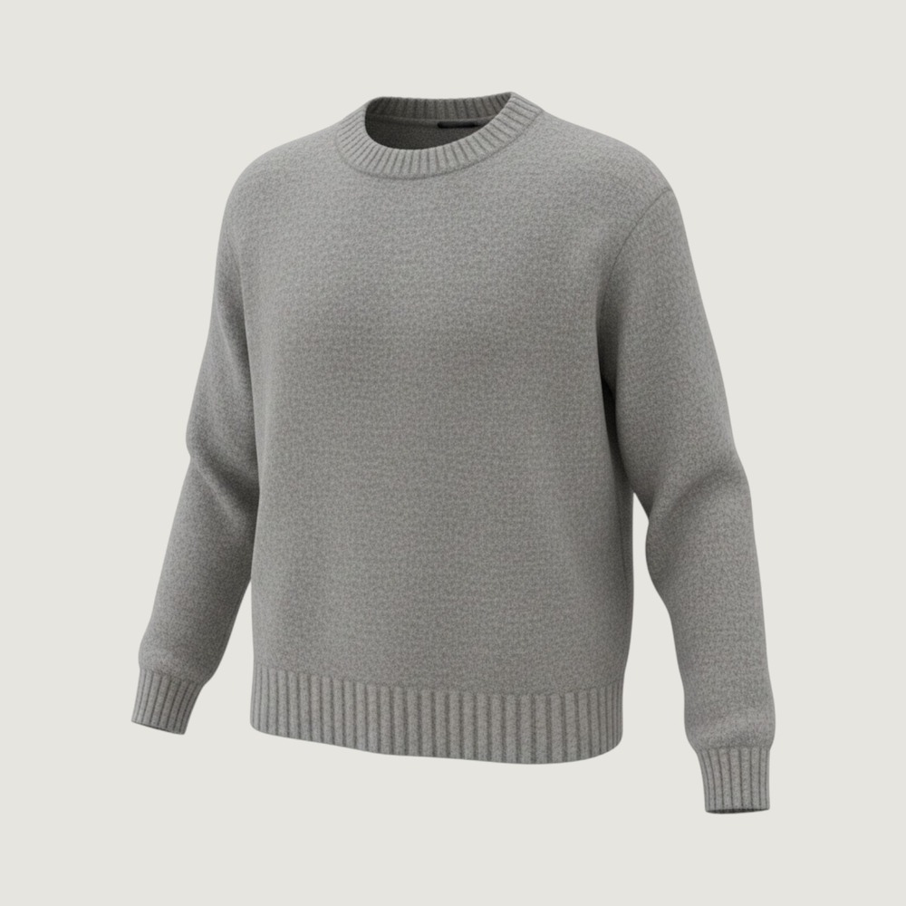 Gap Womens Gray Cotton Blend Ribbed Crew Neck Pullover Sweater Small